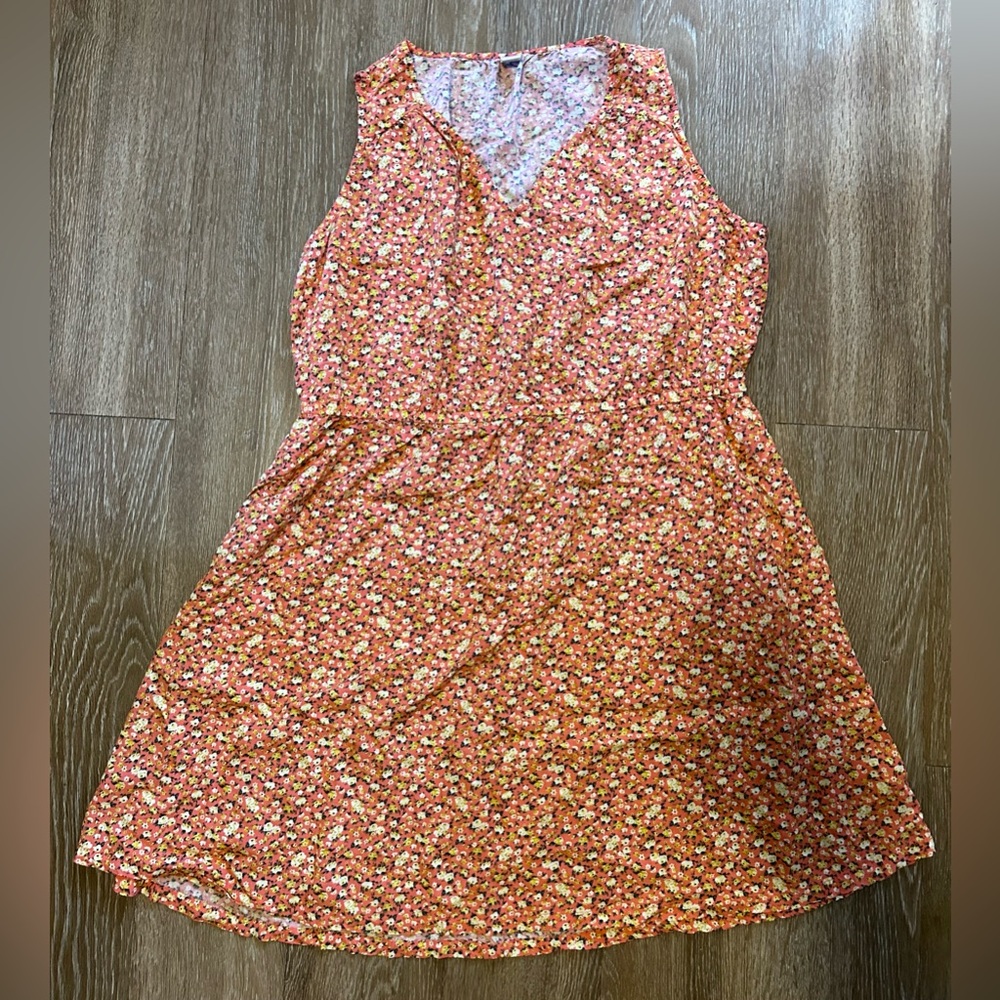 Floral sundress - warm tones, peach and yellow
